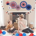 thumbnail image 3 of Ranliy 6Pcs/12Pcs Independence Day Party Hanging Paper Fans Decorations -National Day Patriotic American Theme Birthday Party 4Th of July Party Ceiling Hangings Photo Booth Backdrops Decorations, 3 of 8