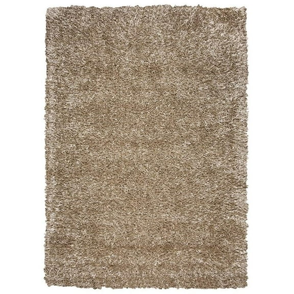 Kempton 5' x 7' Solid Tan/Ivory Tufted Area Rug