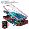 thumbnail image 5 of Dteck Samsung Galaxy S20 FE Case with Glass Screen Protector, Slide Camera Lens Protector Cover Ring Holder Kickstand Rugged Shockproof Case for Samsung Galaxy S20 FE 5G, Pink/Red, 5 of 11