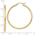 thumbnail image 4 of Auriga Fine Jewelry 10K Yellow Gold 2mm Tube Hoop Earrings for Women, 4 of 6