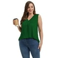 thumbnail image 4 of Valcatch Womens Plus Size Tops Summer Sleeveless V Neck Casual Loose Tunic Blouses Office Work Shirts, 4 of 8