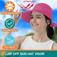 thumbnail image 6 of Women Sun Hat for Outdoor UV Protection, Wide Brim Sun Hat Ponytail, Convertible Zip-Off Beach Hat Visor, 6 of 9
