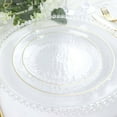thumbnail image 2 of HLONK Lot de 10 Assiettes de Service Rondes Jetables en Plastique Martelé Transparent à Paillettes Dorées avec Rebord Doré - 13”, 2 of 11