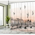 thumbnail image 5 of Ambesonne Paris Shower Curtain, Sketch of Eiffel Tower, 69"Wx84"L, Peach Grey, 5 of 5