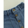 thumbnail image 5 of Franhais Girl’s Outfits Two Piece Set Fashion Denim Long Sleeve Tops and Button Short Skirt, 5 of 7