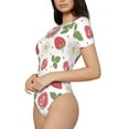 thumbnail image 2 of Naloa Strawberry Women's Short-Sleeved Onesie, One-Piece Swimsuit for Parties, dates, clubs - Medium, 2 of 9
