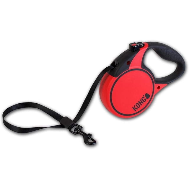 Correa retráctil para perros KONG Alcott Kong Terrain, mediana, roja