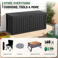 thumbnail image 2 of MINDYES 150 Gallon Resin Deck Box, Outdoor Storage Box for Garden Tools & Patio Cushions, Black, 2 of 8