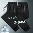 thumbnail image 3 of Pantalones de trabajo de seda de hielo ligeros y holgados con pierna recta y ajuste seco de verano transpirables para hombre para trabajos de campo de construcción, 3 of 5