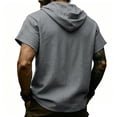 thumbnail image 3 of Squevariel Mens Short Sleeve Hoodie Tshirts Drawstring Hooded Tee Shirt Casual Workout Athletic Summer Hoodie Tees, 3 of 4