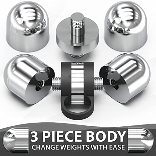 Voylla Cardio Hand Weights. Steel Hand Weights Dumbbell Set with Anti-Slip Silicone Finger Loop for Workout, Fitness, Training for Men and Women. Sold In Pairs. Available in 1lb, 1.5lb and 2lb Sets