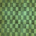 thumbnail image 1 of Ahgly Company Machine Washable Indoor Square Checkered Turquoise Blue Modern Area Rugs, 6' Square, 1 of 4