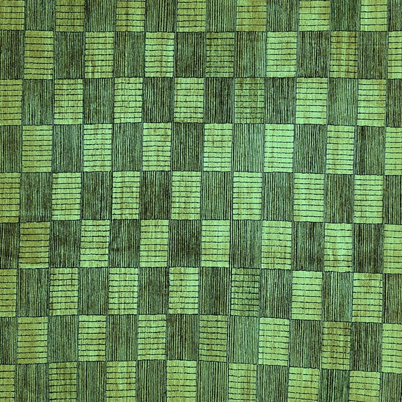 Ahgly Company Machine Washable Indoor Square Checkered Turquoise Blue Modern Area Rugs, 6' Square