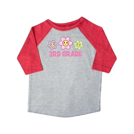 

Inktastic 3rd Grade with Polka Dot Flowers Gift Toddler Toddler Girl T-Shirt