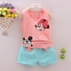 thumbnail image 1 of Conjunto de ropa de princesa de verano para niñas, ropa informal para niños, chaleco de Minnie de dibujos animados a la moda para bebés, Tops, pantalones cortos, traje, chándales, trajes 12M Gao Jinjia LED, 1 of 2