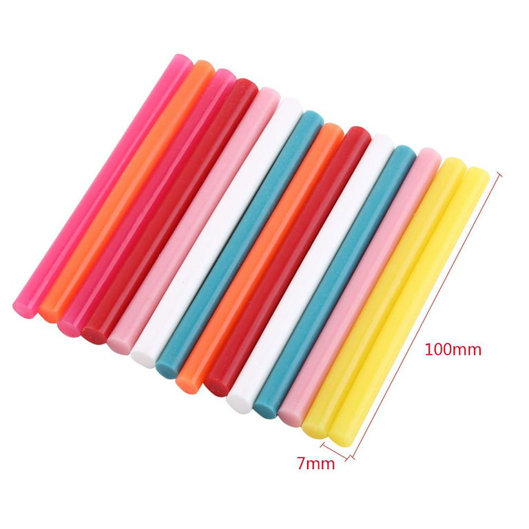 Color Hot Glue Stick, 60 pcs Mini Glue Gun Sticks, 12 Colors, (Diameter  0.28 inch, Length 3.9 inch Color Hot Melt Glue Stick), and Silicone Finger