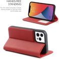 thumbnail image 2 of Compatible with iPhone 12 Pro Max Wallet Case,[3 Card Slots] [1 Cash Pocket] [Stand Feature] Magnetic Top Layer Leather Cover Shockproof Cat Eye Style Case for iPhone 12 Pro Max,6.7 inch Red, 2 of 17