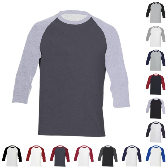 Afdoent Mens T-Shirts 3/4 Sleeve Color Block Crew Neck T Shirt Baseball Casual Tee Shirts Basic Tees Vacation Tops