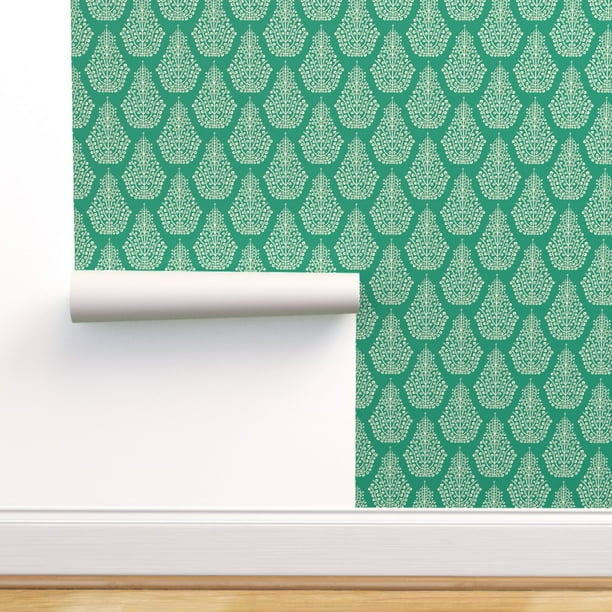 Peel And Stick Removable Wallpaper Green Christmas Tree Modern Nature Emerald Walmart Com Walmart Com