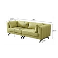 thumbnail image 6 of 3 Seater Sofa Couch,Fabric Upholstered Sofa with 2 Pillows and Metal Legs,Comfortable Sofa Couch for Bedroom,Living Room,Apartment,Light Green, 6 of 6