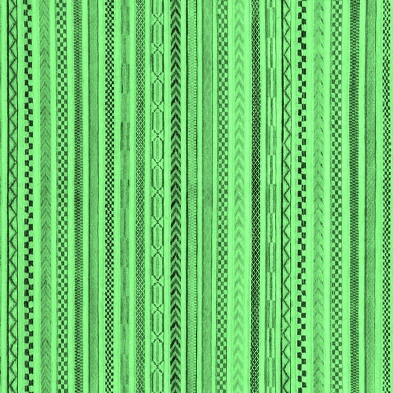 Ahgly Company Indoor Square Abstract Emerald Green Modern Area Rugs, 7' Square