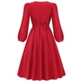 thumbnail image 5 of Dresses For Women 2024 Casual Solid Color Long Sleeve Bow Vintage Dress Flowy Dresses, 5 of 8