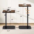 thumbnail image 3 of ELYKEN C Shaped TV Tray Table 1 Pack Adjustable 33in, Rustic Brown, 3 of 12