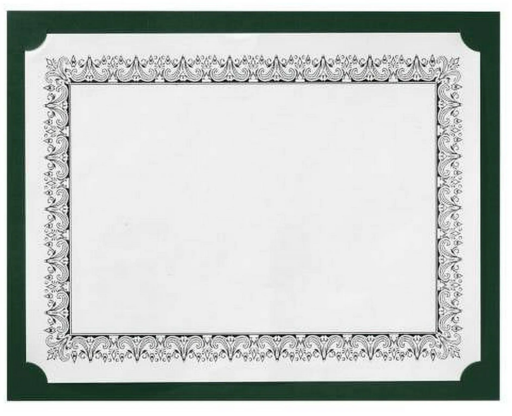 LUXPaper Certificate Holders for 8 1/2 x 11 Documents, 100 lb, Green Linen, 25 Pack, Holder Size 9 1/2 x 12