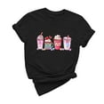 thumbnail image 2 of POTETI Women Valentines Womens Shirts Long Sleeve,Women Black Short Sleeve Valentine's Day Gifts for Wife Blouse Casual Crew Neck Sweetheart Print Tops, 2 of 6