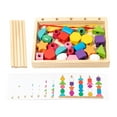 thumbnail image 4 of Juego de juguetes de secuenciación de cuentas de madera Hugo Montessori bloques apilables educación temprana, 4 of 10