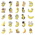 thumbnail image 2 of vlrwzc Yellow Banana Stickers 50Pcs Funny Banana Series Decals Waterproof Vinyl Cartoon Decals For DIY Helmet Guitar Phone Laptop Stickers, 2 of 7