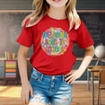 thumbnail image 2 of WEAIXIMIUNG Vêtements pour Enfants 9-10 Filles Mignons Enfants Saison de Rentrée Imprimé Graphique Col Rond Manches Courtes T-Shirt Décontracté d'Été, 2 of 4