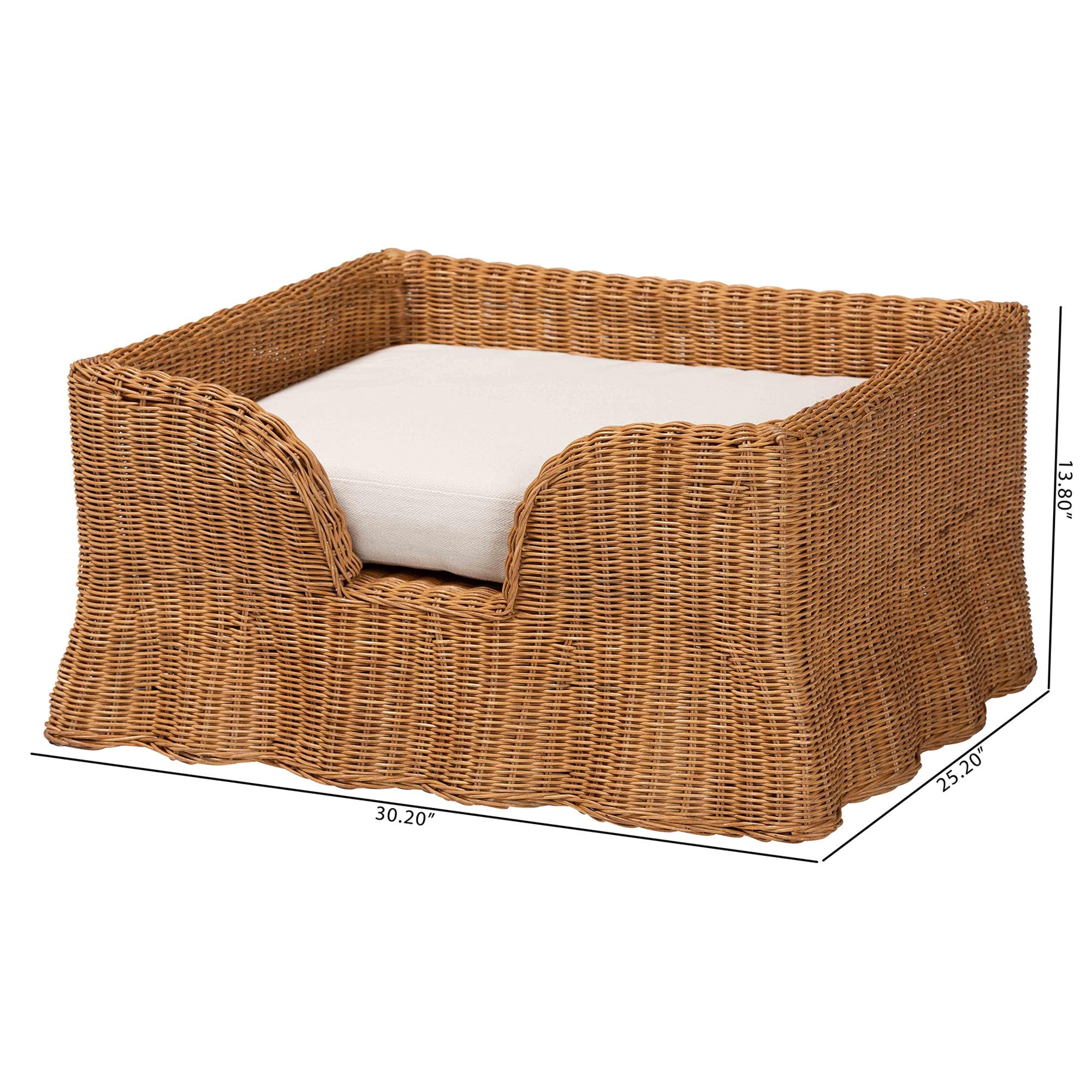 bali & pari Belita Boho Pet Bed, 30.2" W, Light Honey
