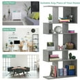 thumbnail image 6 of Gymax 5 Cubes Ladder Shelf Freestanding Corner Bookshelf Display Rack Bookcase Gray, 6 of 10