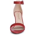 thumbnail image 2 of BLISSFUL STEP Sandales à Talons Hauts Épais à Bout Ouvert pour Femmes avec Bride à la Cheville Rouge/us 9.5, 2 of 7