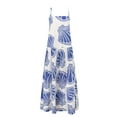 thumbnail image 6 of Womens Seashell Print Maxi Cami Dress with Tie Front and Slit for Women Slightly Stretchy 100% Polyester Fabric, 6 of 7