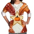 thumbnail image 3 of Feancey Funny Scrub Tops for Women Thanksgiving Scrubs Nurse Short Sleeve V Neck Working Uniforms Holiday Casual Loose Workwear Tshirts with Pockets Multicolor XL, 3 of 7
