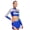 Royal Blue, variant on iiniim 2 Piece Women Cheer Leader Costume Top Skirt Cosplay Cheer Halloween Cheerleading Party Royal Blue S