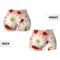 thumbnail image 4 of KLL Daisy and Ladybug Pattern Workout Shorts for Women Scrunch Short Gym Yoga Running Sport Active Exercise Fitness Shorts, 4 of 8