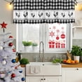 thumbnail image 6 of 2 Pack Valances for Windows, Farmhouse Black Plaid Window Valances for Living Room/Bedroom/Bathroom, Vintage Country Cock Checkered Light Filtering Kitchen Curtain Valance 42"W x12" L, 6 of 9