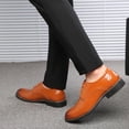 thumbnail image 6 of Men's Casual Dress Oxford Shoes Comfortable Anti-slip Classic Retro Leather Derby Loafers Wedding Business Moccasin Yellow 8.5 US, 6 of 7