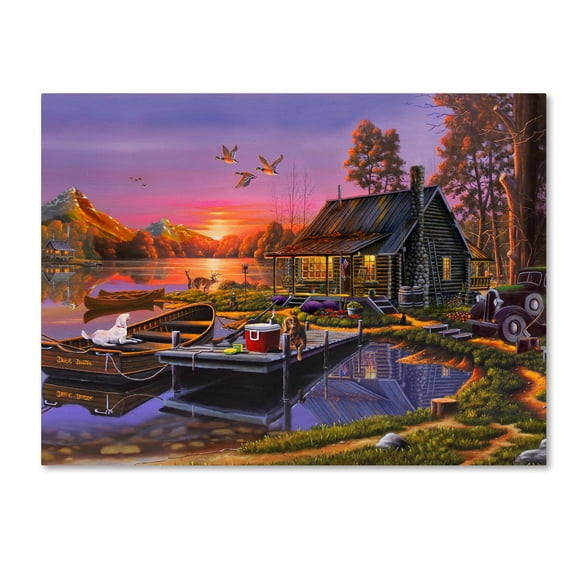 Trademark Fine Art 'Sunset Over a Busy Day' Canvas Art by Geno Peoples