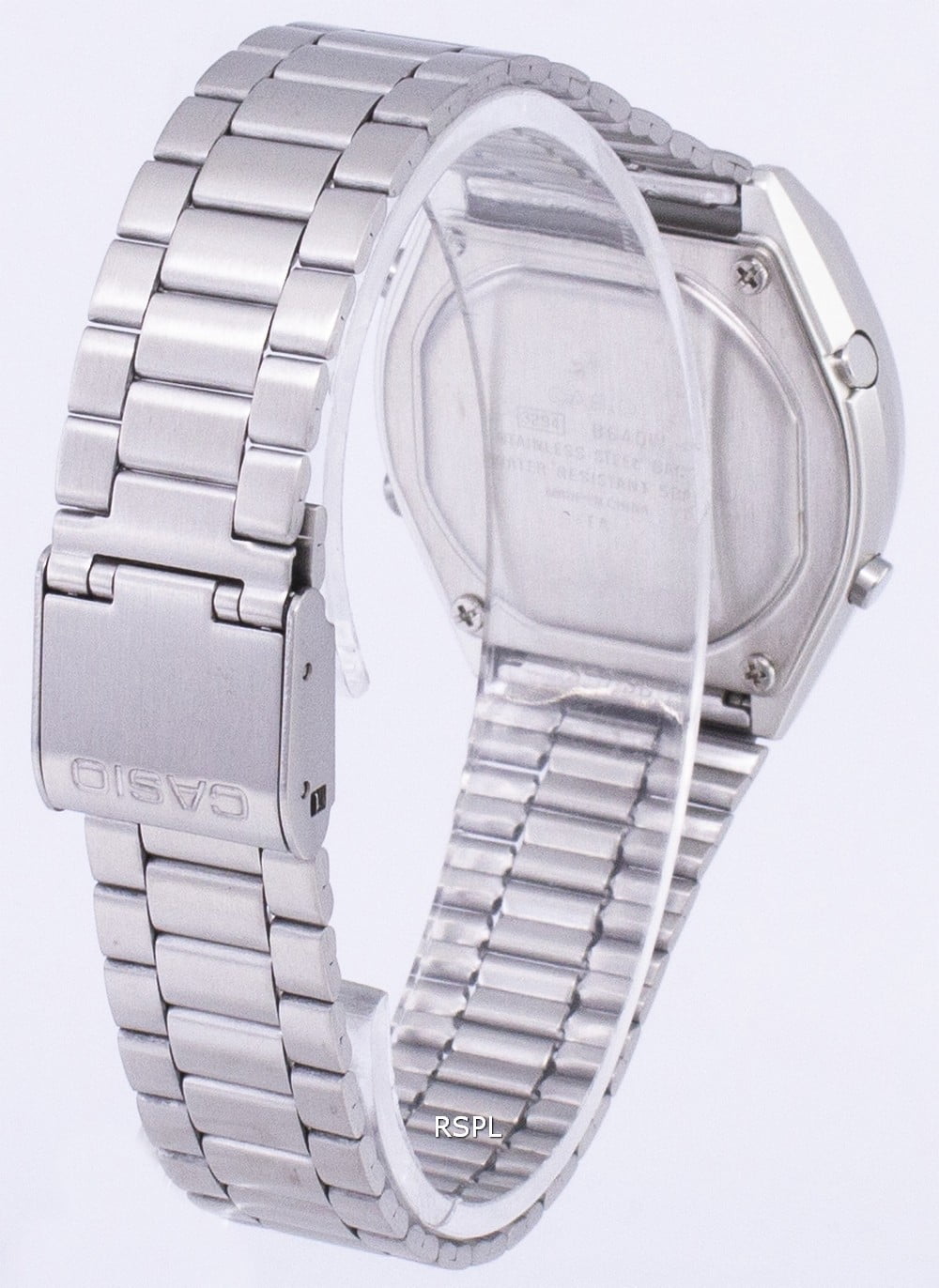 Casio Silver Stainless Steel Alarm Chronograph Unisex Digital Watch B640WD-1A