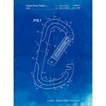 thumbnail image 2 of Borders, Cole 25x32 Black Ornate Wood Framed with Double Matting Museum Art Print Titled - PP83-Faded Blueprint Oval Carabiner Patent Poster, 2 of 4
