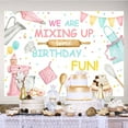 thumbnail image 3 of Baking Dessert Cooking Backdrop We are Mixing Up Some Birthday Fun Photography Background for Girl Pink Cake Muffin Ice Cream Kitchen Party Decorations Banner Photo Booth Props, 3 of 6