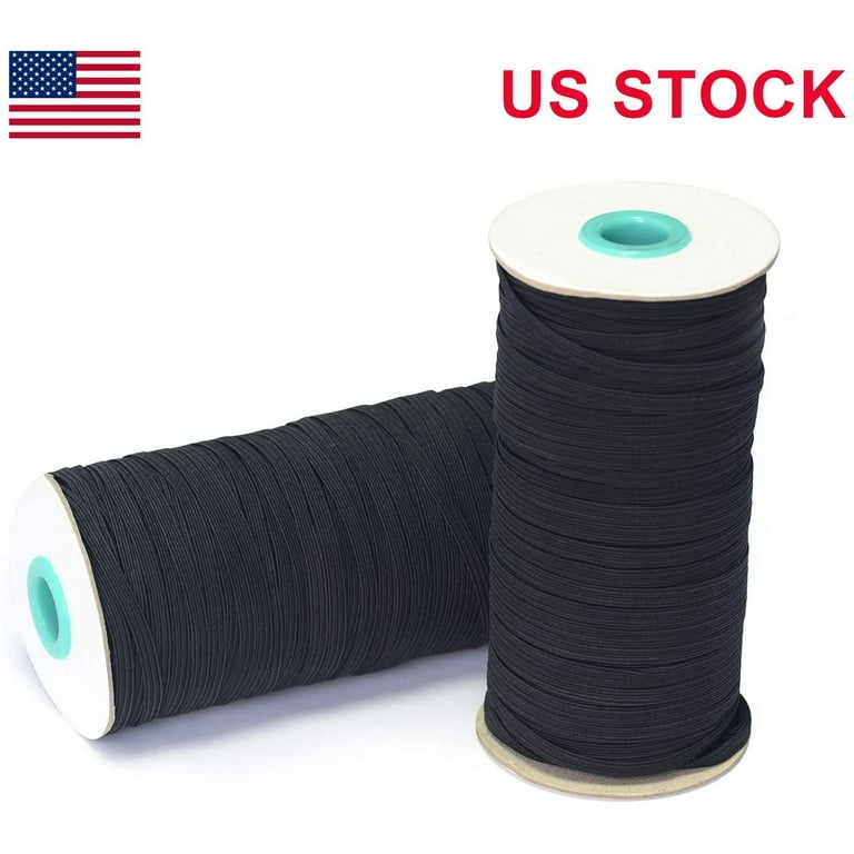 1/2 Inch Braided Elastic Bands for Sewing Stretchy Waistband Cord BLACK 144  Yard 