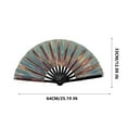thumbnail image 2 of DELESYS Large Folding Hand Rave Fan 13" Chinese Bamboo Festive Fan for Music Festival Club Party Dance Performance Gift, 2 of 3