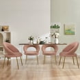 thumbnail image 4 of Modern Teddy Dining Chairs Set of 2, Comfort Accent Chairs with Curved Open Backrest and Metal Legs, Upholstered Dining Room Chair for Living Room, Bedroom, Kitchen, Pink, 4 of 10