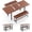 Walnut, variant on SolaceHue Dining Room Table Set for 4-6, 63” Extendable 3-Piece Dining Table Set with 2 Benches, Metal Frame, Dinette Table Set for Breakfast Nook, Kitchen Table Chairs (Black)