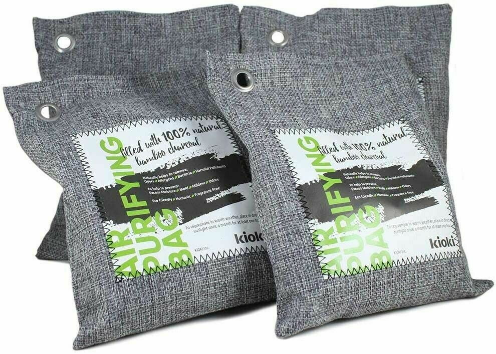 Kioki Bamboo Activated Charcoal Air Purifying Bag (Pack of 4) Walmart